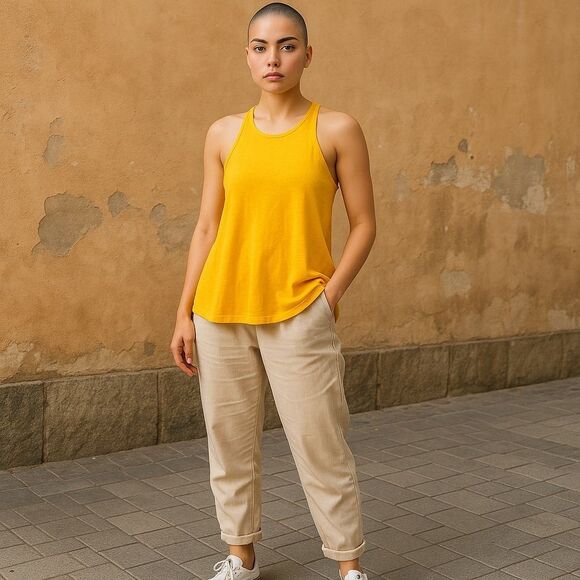 Free People Tops - Free People Women's High Neck Sleeveless Tank Top Sexy & Stylish Yellow Large
